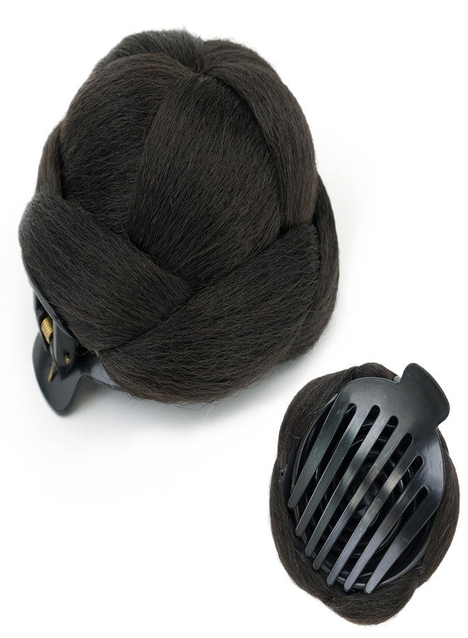 IMISSU Braided Chignon Bun Maker Scrunchie Hairpiece for Updo Secure Hold Styling Claw Hair Donut Wig (Brown) - Image 1