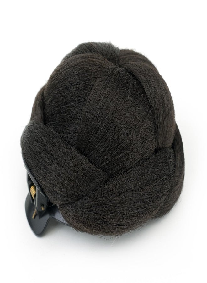 IMISSU Braided Chignon Bun Maker Scrunchie Hairpiece for Updo Secure Hold Styling Claw Hair Donut Wig (Brown) - Image 3