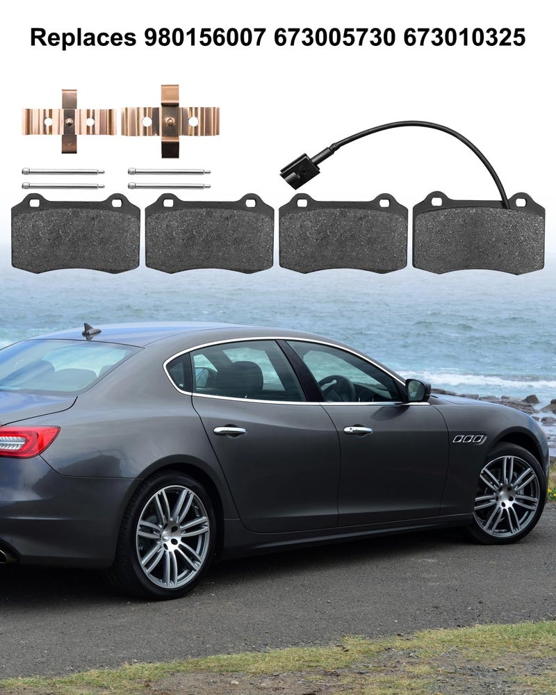 AUGREX 980156007 Rear Brake Pads Set Fit for Ghibli S/Ghibli Q4 Quattroporte S Sport GT Gran Turismo S 3.0L 2007-2022, Replace 673005730 673010325 673012377 Brakepads (for 4 Piston Rear Caliper) - Image 5