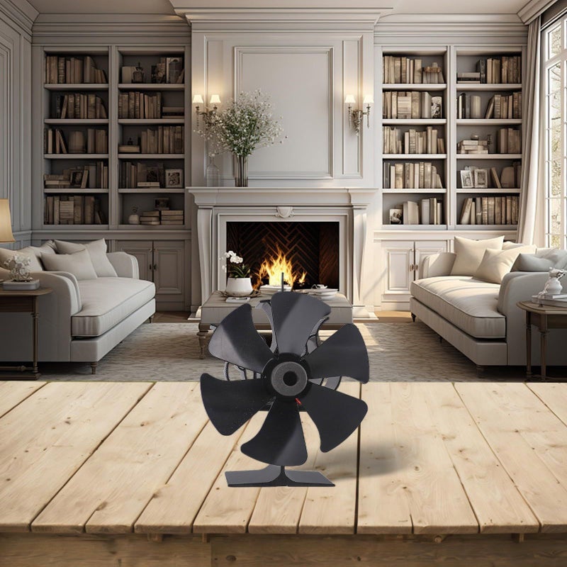Aluminum Heat Powered Stove Fan 6 Blade Silent Eco Friendly Air Circulator - Image 5