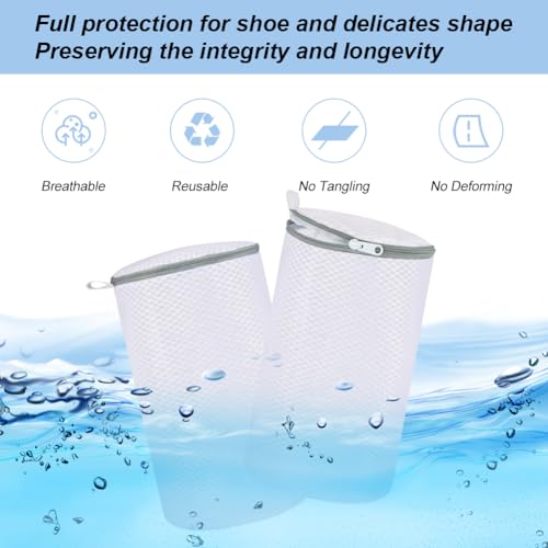 Vivifying Shoe Washing Machine Bag, 2 Pack Honeycomb Mesh Laundry Bag with Zipper for Sneakers, Running Shoes, Sock, Bras, Delicates and Toys - Image 4