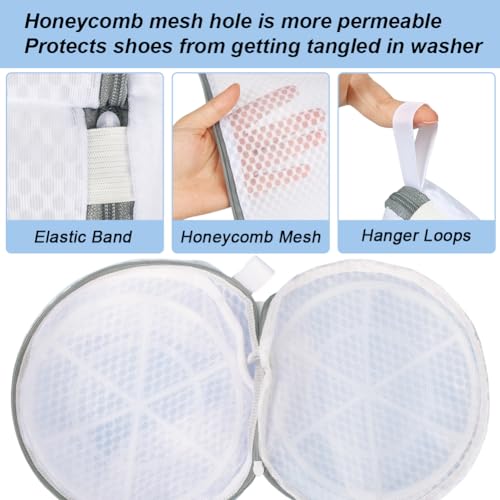 Vivifying Shoe Washing Machine Bag, 2 Pack Honeycomb Mesh Laundry Bag with Zipper for Sneakers, Running Shoes, Sock, Bras, Delicates and Toys - Image 3