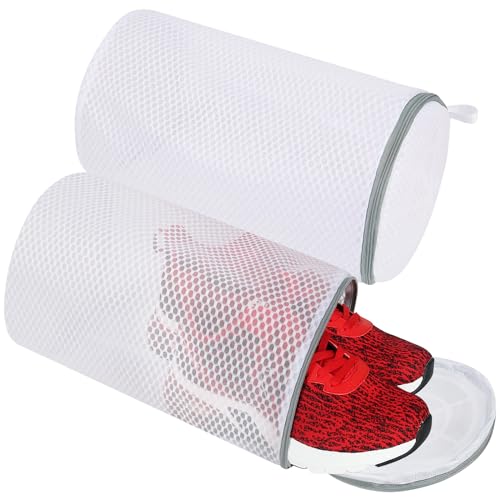 Vivifying Shoe Washing Machine Bag, 2 Pack Honeycomb Mesh Laundry Bag with Zipper for Sneakers, Running Shoes, Sock, Bras, Delicates and Toys - Image 1