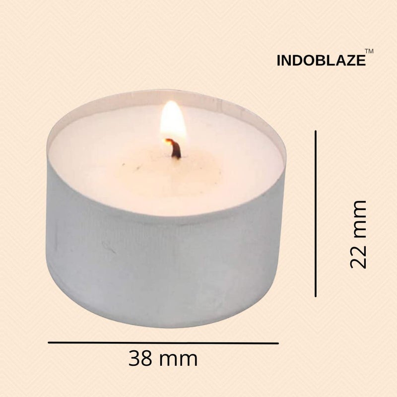 Indoblaze Long Burning Tea Light Candles | Tealights Candles Set Of 54 | Big- 22Gm Each | Burning Time- 5-6 Hours Appx | Unscented | Pack Of 54, Others - Image 3