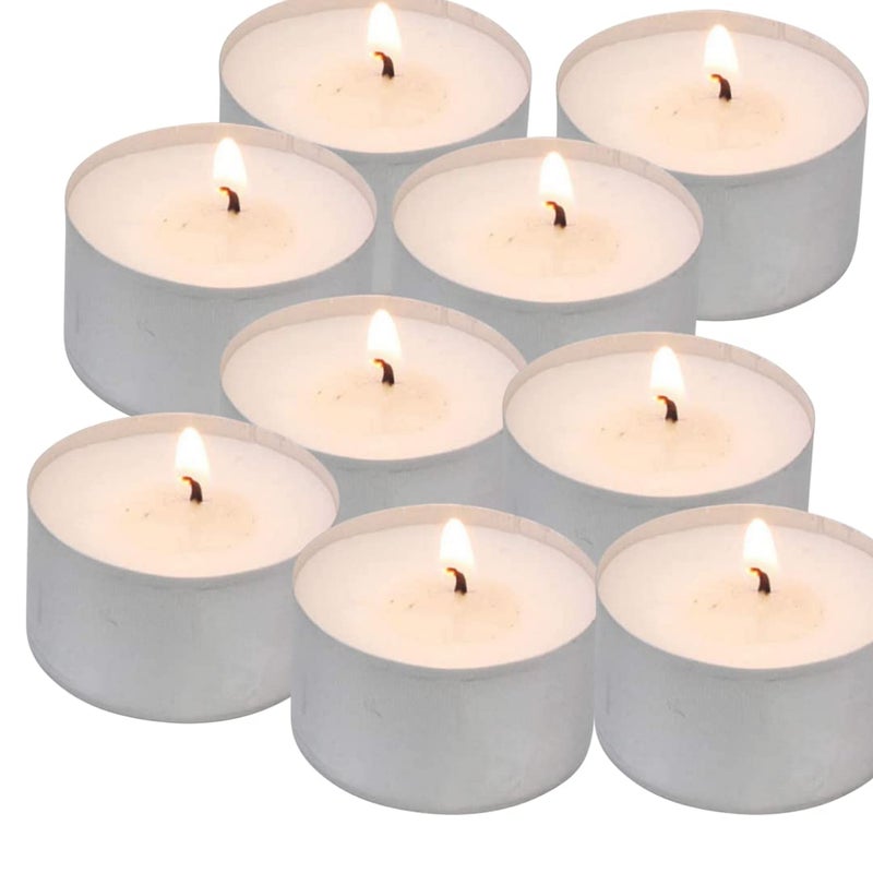 Indoblaze Long Burning Tea Light Candles | Tealights Candles Set Of 54 | Big- 22Gm Each | Burning Time- 5-6 Hours Appx | Unscented | Pack Of 54, Others - Image 1