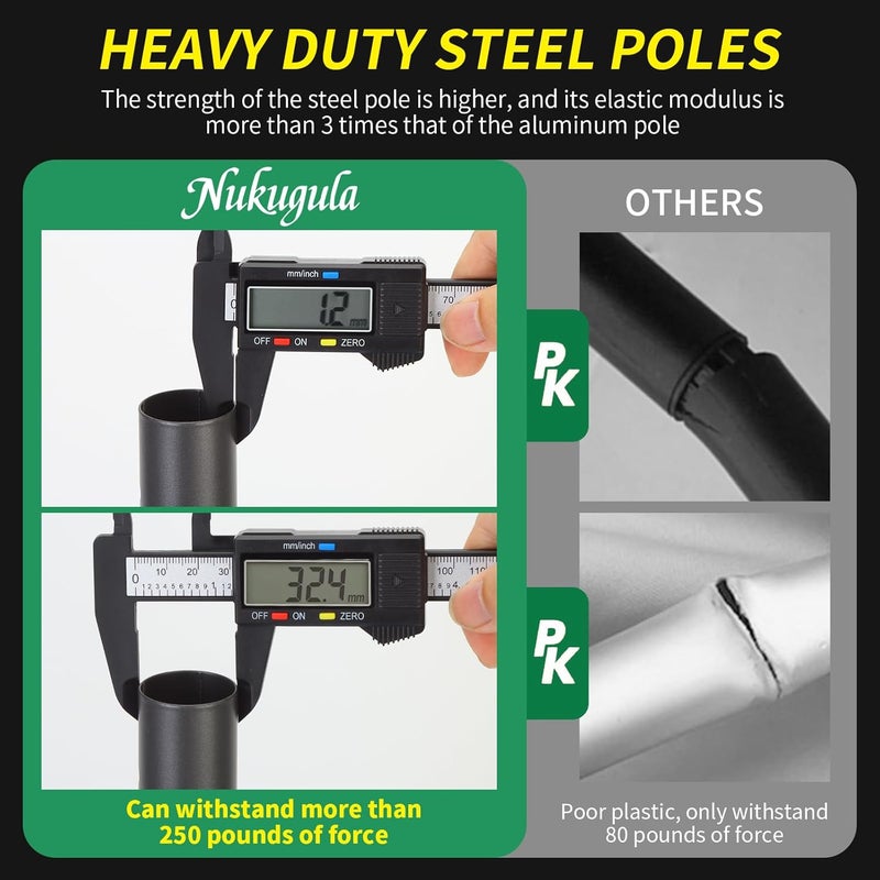Nukugula Windproof Boat Cover Support Pole System - 2 Pcs with 8 Adjustable Heights (18"-57") and Storage Bag - Image 5