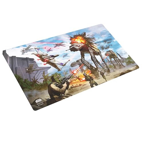 Gamegenic Star Wars Unlimited Battle of Scarif Game MAT Officially Licensed FullColor Printed Playmat SlipResistant 24 by 14 Rubber Mat Compatible with TCGs LCGs Made by Gamegenic - Image 1