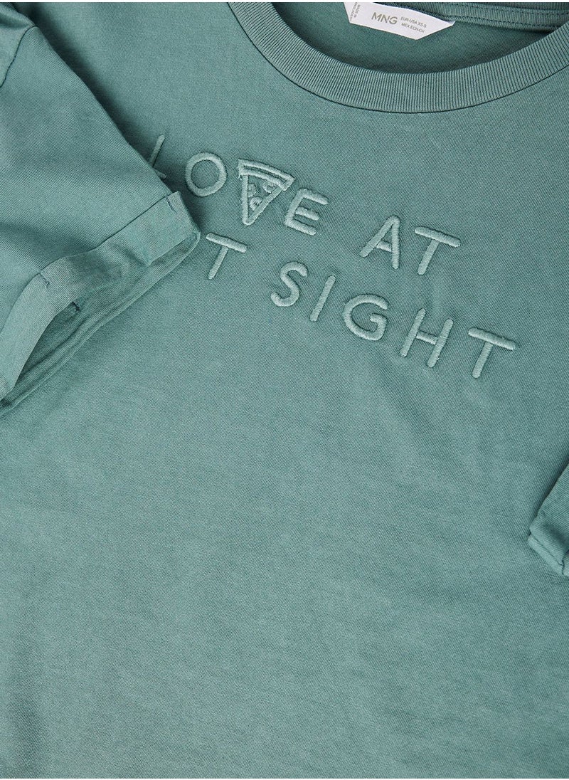 MANGO Youth Oversized Slogan T-Shirt  - Image 3