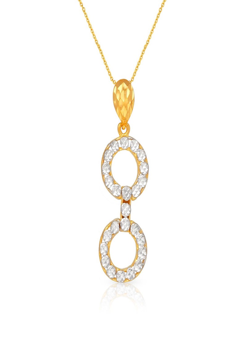 Malabar Gold and Diamonds 22 Carat 916 Purity Two Tone Gold Pendant PD4118910T For Women  - Image 1