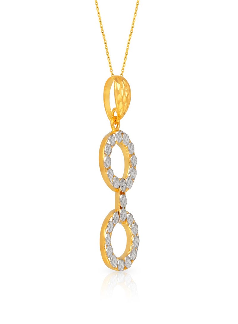 Malabar Gold and Diamonds 22 Carat 916 Purity Two Tone Gold Pendant PD4118910T For Women  - Image 2
