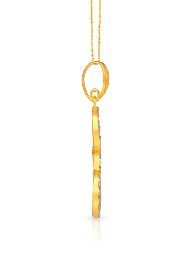 Malabar Gold and Diamonds 22 Carat 916 Purity Two Tone Gold Pendant PD4118910T For Women  - Image 3