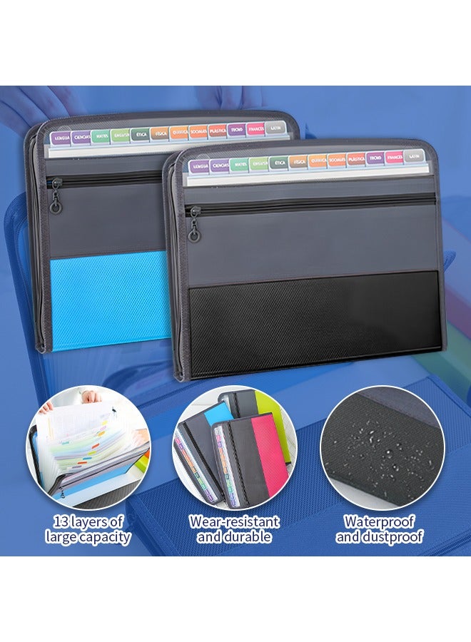13-Layer Partition Design Large Capacity File Folder, Portable Zipper Document Folder With Color Labels, Waterproof and Wear-Resistant, Suitable for Office, Study, Home Storage, Daily Commuting - Image 3