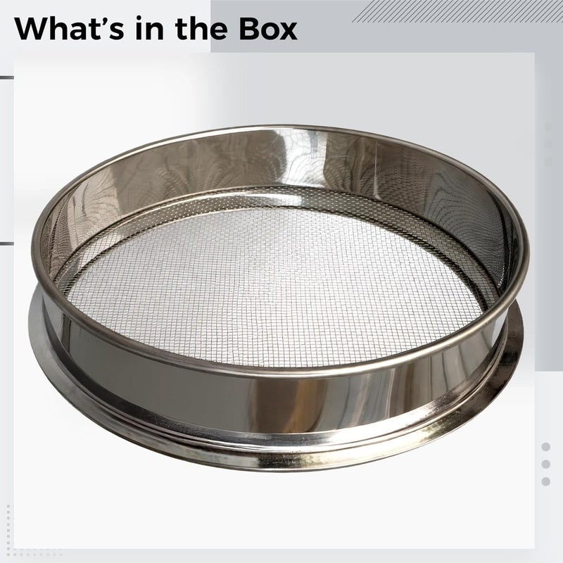 12.6 in / 32 Cm Round Stainless Steel Sieve, Versatile Sifter for Mealworms and Frass, 3.1 in / 8 Cm, High-Efficiency for Separating and Filtering - Image 4