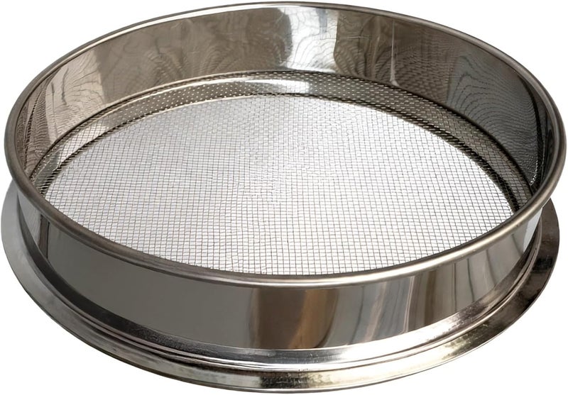 12.6 in / 32 Cm Round Stainless Steel Sieve, Versatile Sifter for Mealworms and Frass, 3.1 in / 8 Cm, High-Efficiency for Separating and Filtering - Image 1