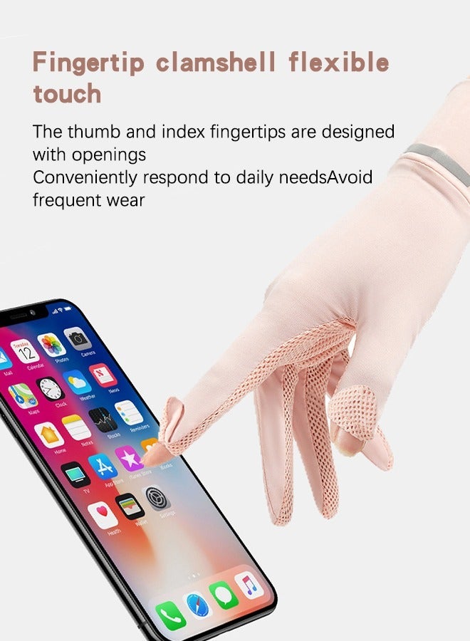 GROIC Women Sunblock Gloves Non Slip UV Sunscreen Protection Touchscreen Driving for Women, Summer Gloves, Outdoor Equipment - Image 3