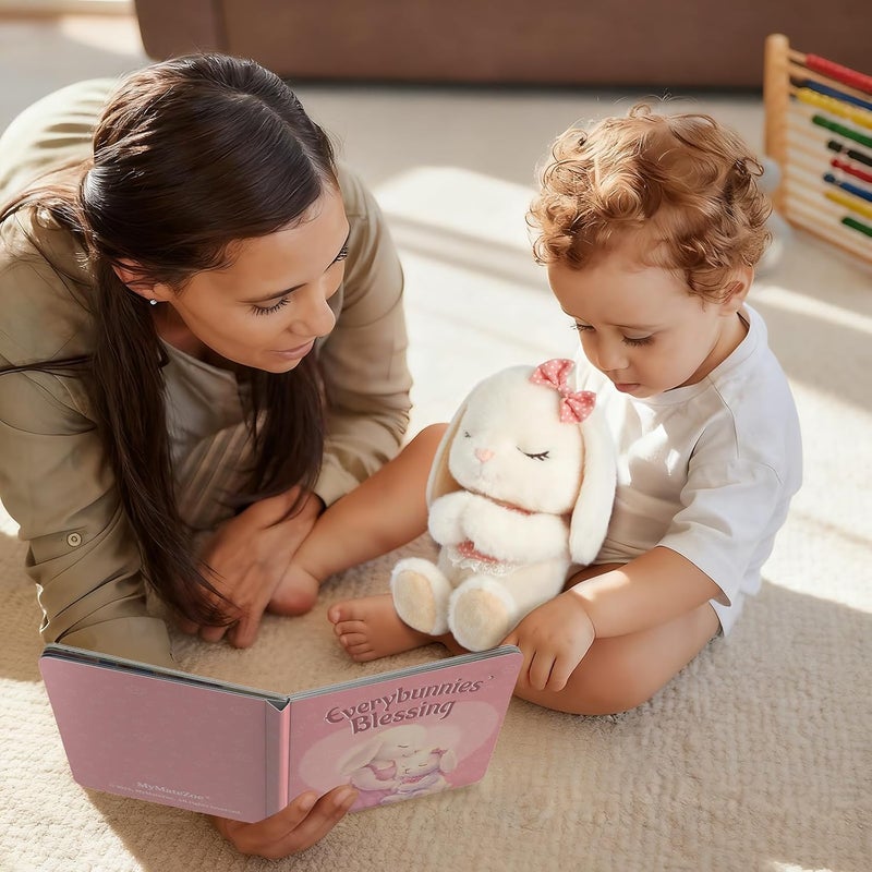 Baptism Gift Set for Baby Girls with Musical Praying Bunny Plush Toy & Everybunnies' Blessing Book - Image 5