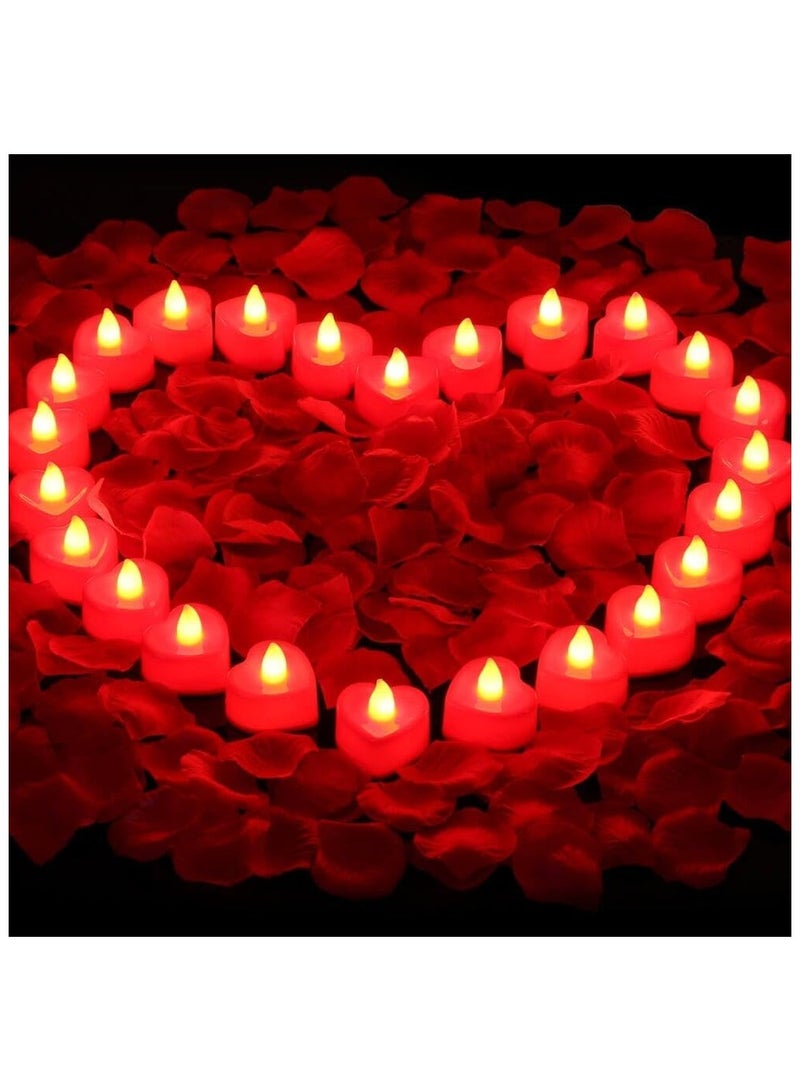 Generic 24 Pieces LED Tea Lights Candles, Romantic Decorations Special Night Set for Romantic Night, Valentine's Day, Wedding Anniversary or Table Décor  - Image 1