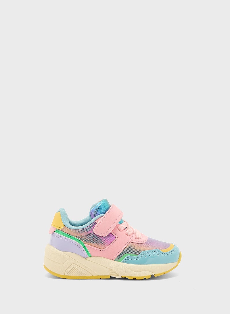Marks & Spencer Kids' FreshfeetÃ¢â€žÂ¢ Rainbow Riptape Trainers (4 Sma  - Image 1