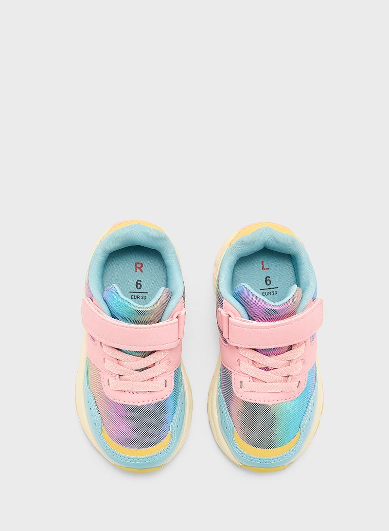 Marks & Spencer Kids' FreshfeetÃ¢â€žÂ¢ Rainbow Riptape Trainers (4 Sma  - Image 4