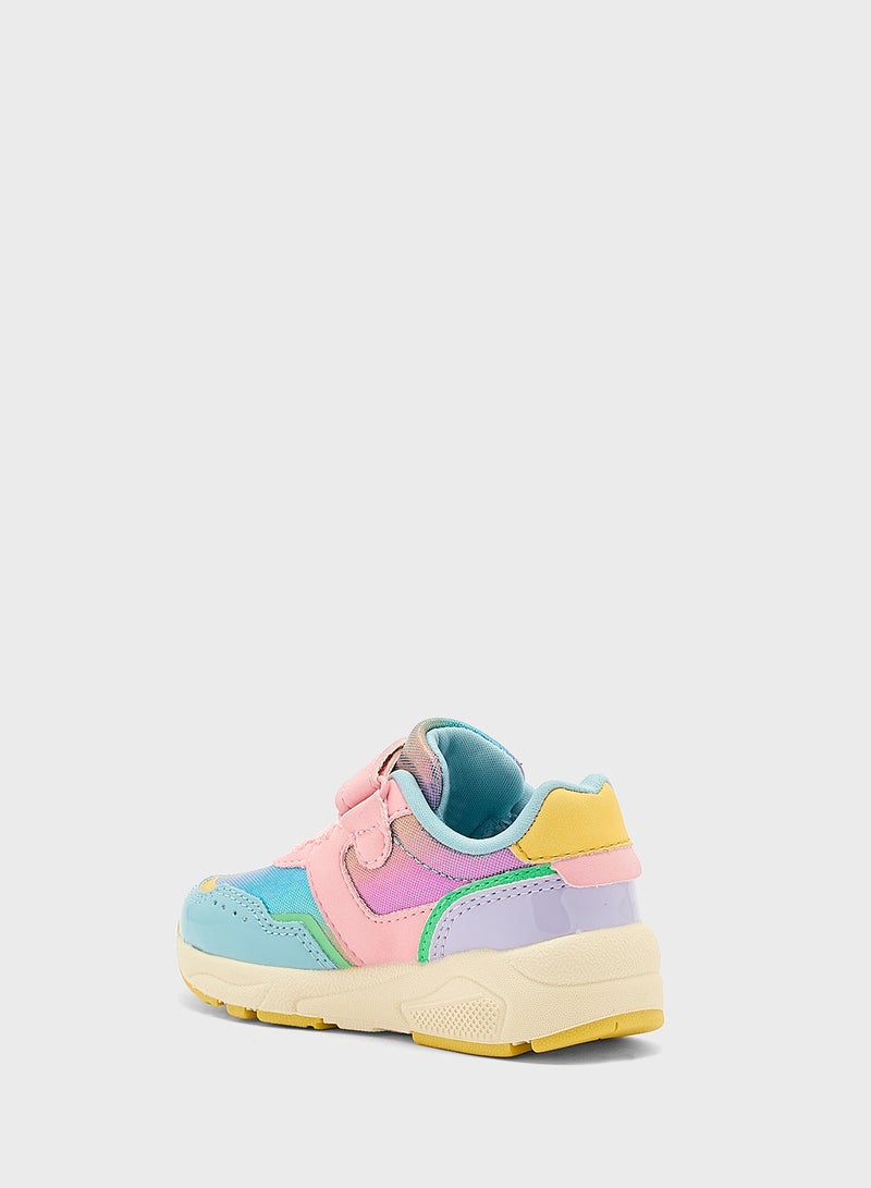 Marks & Spencer Kids' FreshfeetÃ¢â€žÂ¢ Rainbow Riptape Trainers (4 Sma  - Image 2