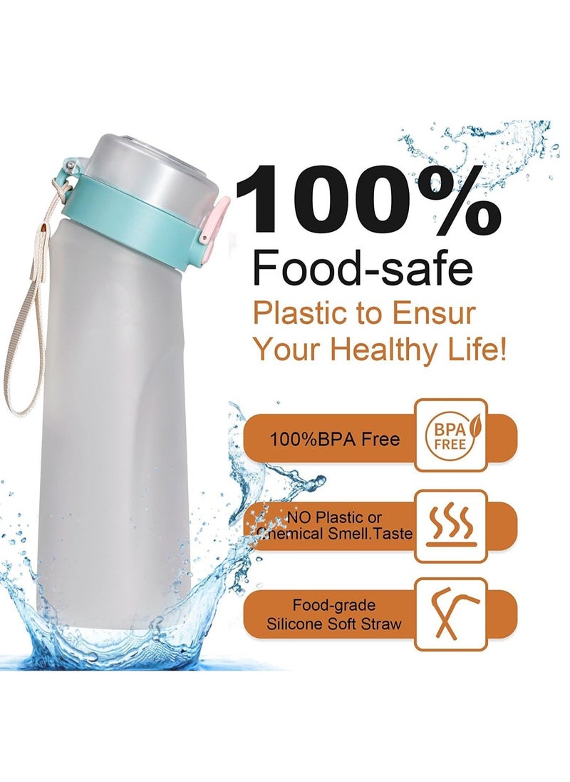 Generic - A1r Up Bottle with 5 Pieces Flavoured Pods, 750ml Air Water Bottle, Scent Up Water Cup Suitable for Outdoor/Sports/Fitness/Fashion (White) - Image 1