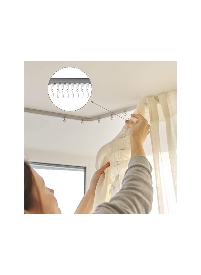 erorex Metal Curtain Track Hooks S Shaped Small Curtain Hooks Ceiling Curtain Track Hooks Stainless Steel Drape Wire Hooks for Ceiling Curtain Drape Track (60PCS)  - Image 2