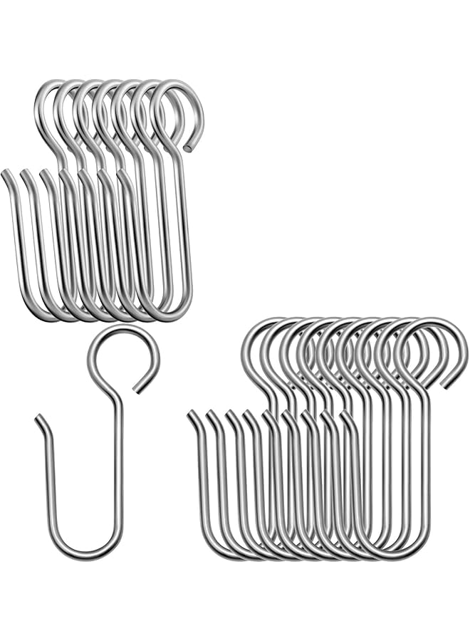 erorex Metal Curtain Track Hooks S Shaped Small Curtain Hooks Ceiling Curtain Track Hooks Stainless Steel Drape Wire Hooks for Ceiling Curtain Drape Track (60PCS)  - Image 1