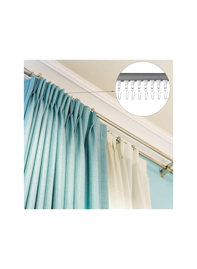 erorex Metal Curtain Track Hooks S Shaped Small Curtain Hooks Ceiling Curtain Track Hooks Stainless Steel Drape Wire Hooks for Ceiling Curtain Drape Track (60PCS)  - Image 3