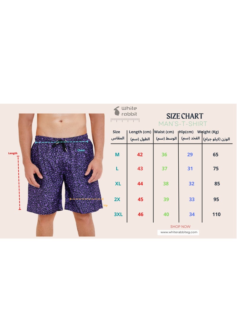 WHITE RABBIT Printed swim shorts with side pockets  - Image 5