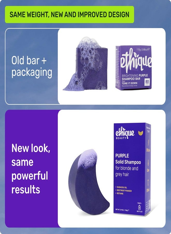 Ethique Purple Shampoo Bar for toning brassy hair - Plastic-Free, Cruelty-Free, Vegan, 3.88 oz - Formerly Tone It Down - Image 2