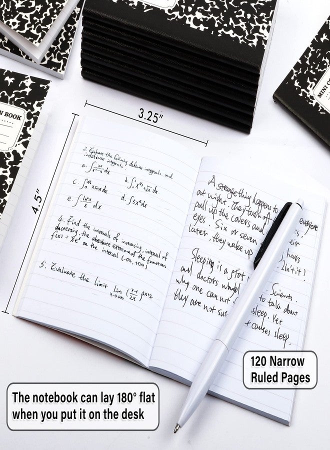 feela 70 Pack Mini Composition Notebook Bulk, Cute Pocket Composition Note Pad, Small Journal Notebooks for Students College School Supplies, 4.5" X 3.25", Narrow Ruled, Black Marble Covers - Image 3