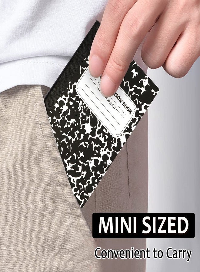 feela 70 Pack Mini Composition Notebook Bulk, Cute Pocket Composition Note Pad, Small Journal Notebooks for Students College School Supplies, 4.5" X 3.25", Narrow Ruled, Black Marble Covers - Image 2