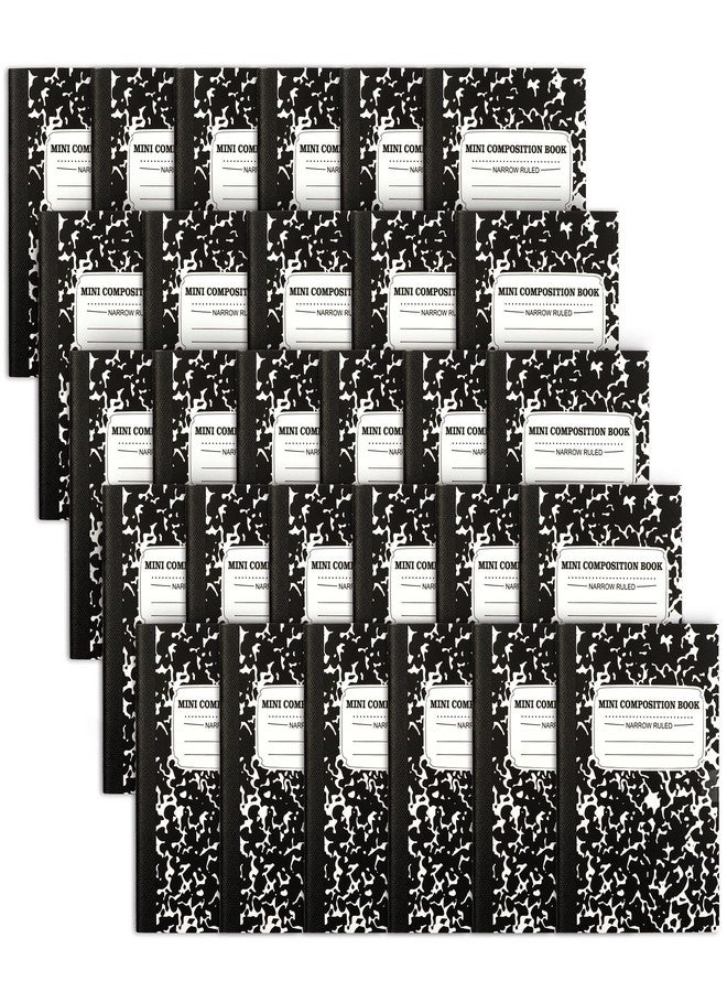 feela 70 Pack Mini Composition Notebook Bulk, Cute Pocket Composition Note Pad, Small Journal Notebooks for Students College School Supplies, 4.5" X 3.25", Narrow Ruled, Black Marble Covers - Image 1