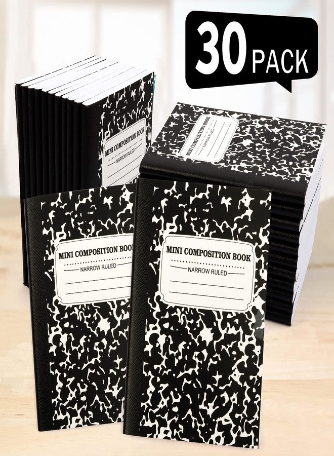 feela 70 Pack Mini Composition Notebook Bulk, Cute Pocket Composition Note Pad, Small Journal Notebooks for Students College School Supplies, 4.5" X 3.25", Narrow Ruled, Black Marble Covers - Image 4