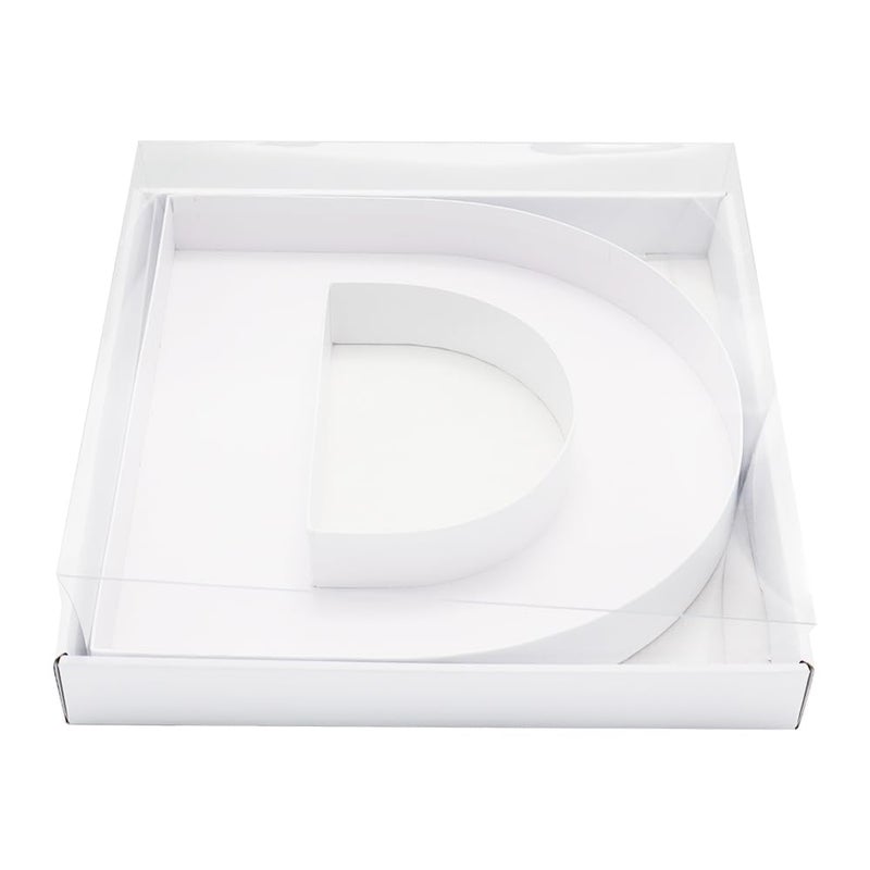 WENPACK 125 Cardboard Letter Shaped Mache Decorative Strawberries Fillable Sweets Confectionery Box with Clear Lid White D