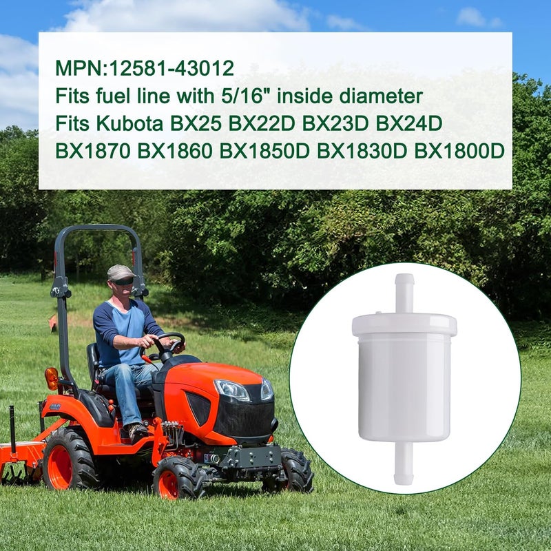 Venseri Inline Diesel Gasoline Fuel Filter for Kubota - Pack of 5 - Image 3