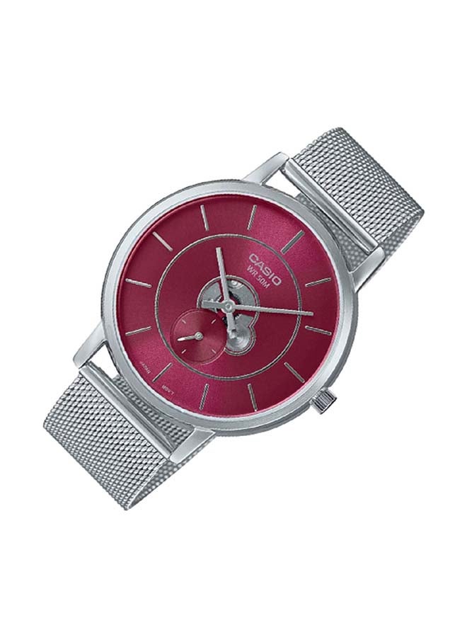 CASIO Men Watch - Analog Inner Workings Dial Red Dial Stainless Steel Mesh Band Mtp-B130M-4Avdf. - Image 3