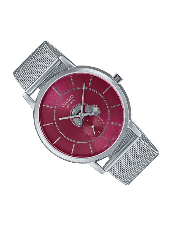 CASIO Men Watch - Analog Inner Workings Dial Red Dial Stainless Steel Mesh Band Mtp-B130M-4Avdf. - Image 2