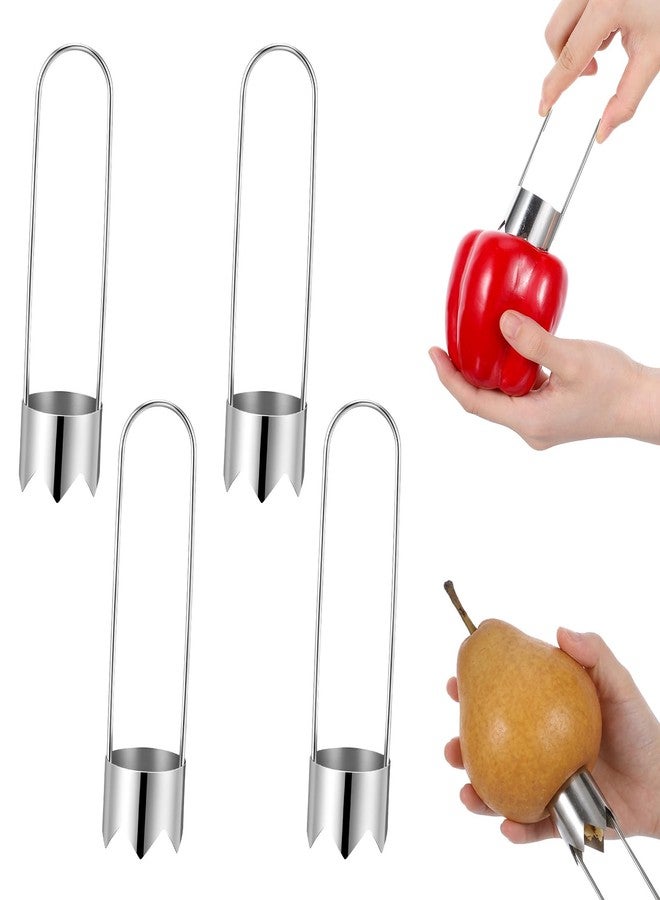 Thrymme 4 Pcs Bell Pepper Corer, Vegetable Corer Stainless Steel for Bell Pepper, Jalapeno, Pineapple, Pear, Apple, Tomato Kitchen Gadget - Image 1