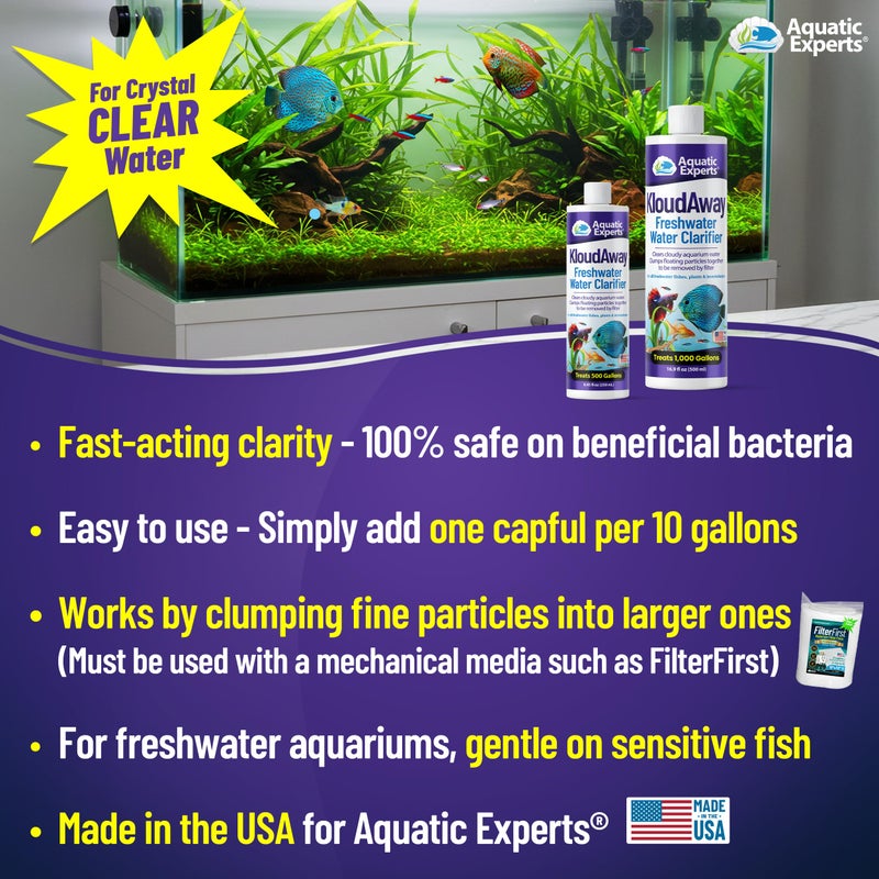 Aquatic Experts KloudAway Freshwater Aquarium Water Clarifier - Clears Cloudy Water, Water Clarifier for Fish Tank, Made in USA, Aquatic Experts (250 ml) - Image 2