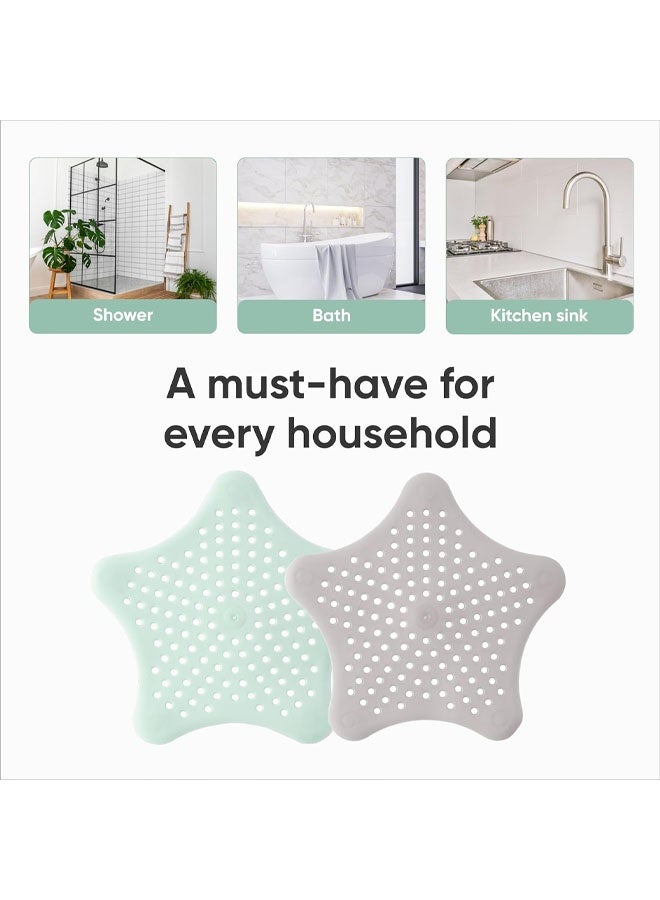 Shower Drain Hair Catcher 10 Pcs - Flexible Bathroom & Shower Drain Cover - Silicone Sink Strainer, Multipurpose - Star Shaped Drain Cover Kitchen Sink - Image 5