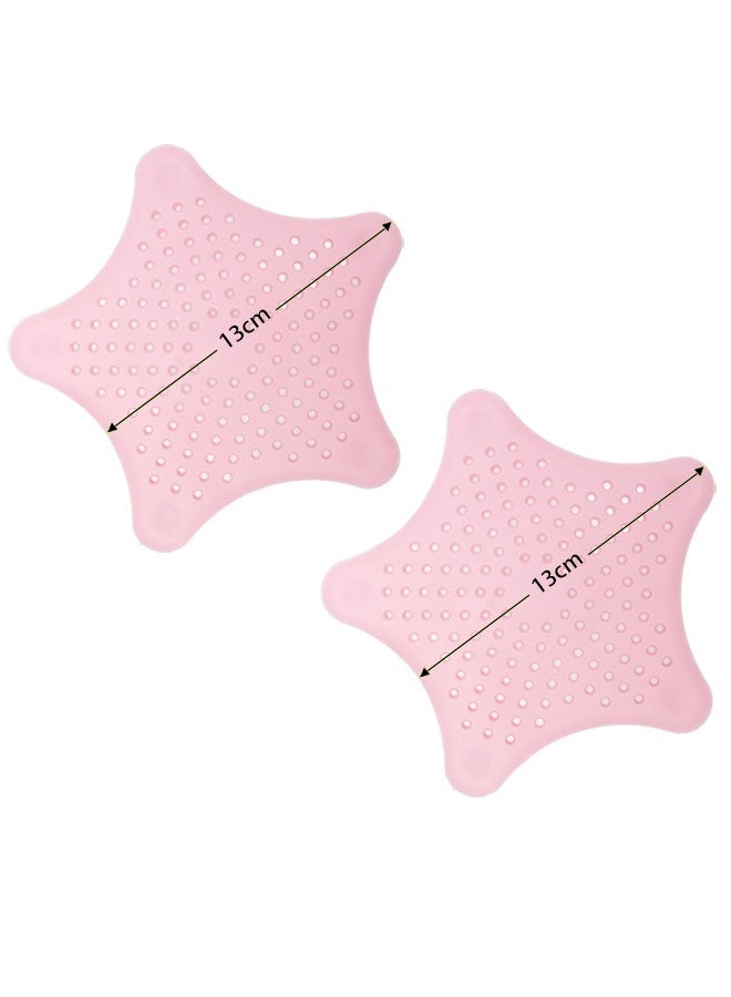 Shower Drain Hair Catcher 10 Pcs - Flexible Bathroom & Shower Drain Cover - Silicone Sink Strainer, Multipurpose - Star Shaped Drain Cover Kitchen Sink - Image 2