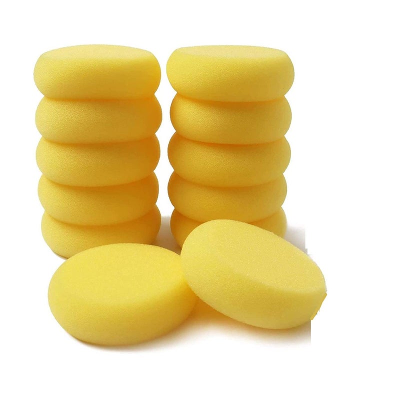 DaKos Yellow Rounded Sponge, Sponge for Painting, Round Sponges, Painting Tool for Art and Craft (Set of 12) - Image 1