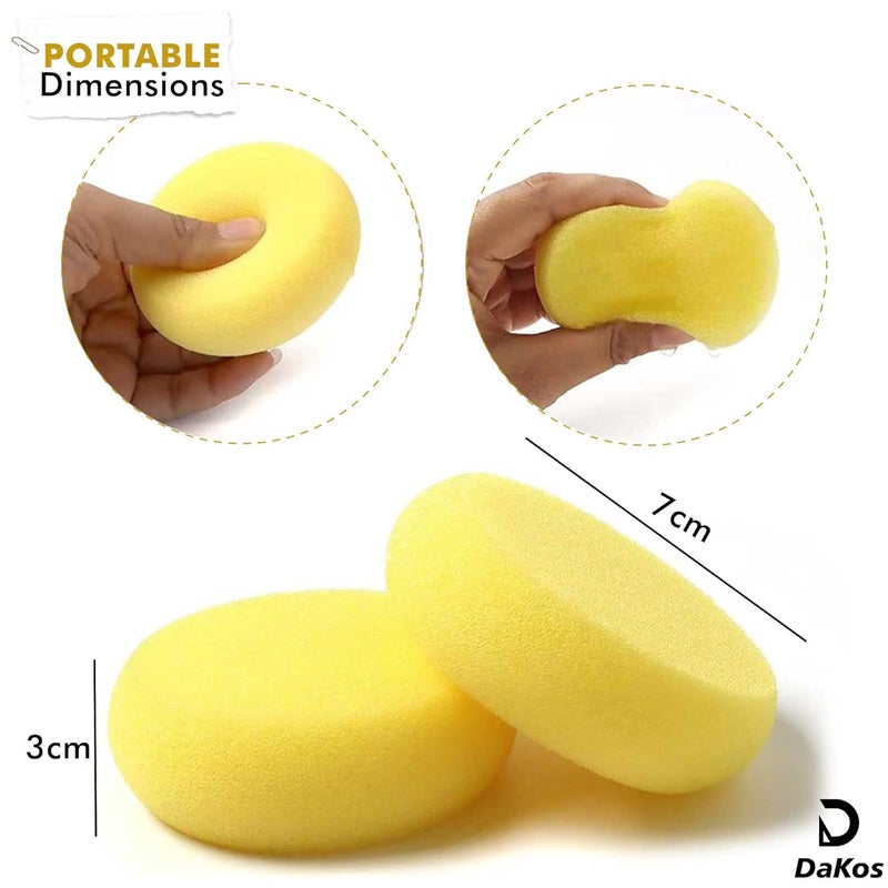 DaKos Yellow Rounded Sponge, Sponge for Painting, Round Sponges, Painting Tool for Art and Craft (Set of 12) - Image 5