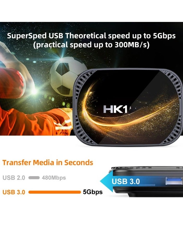 HK1 X4S Smart TV BOX, Fast Speed Quad Core 3D 8K Smart Box, Android 11.0 Powerful Chip Dual WIFI Support Android TV Box, Google Voice Assistant Youtube Media Player, (4GB Plus 64GB) - Image 4
