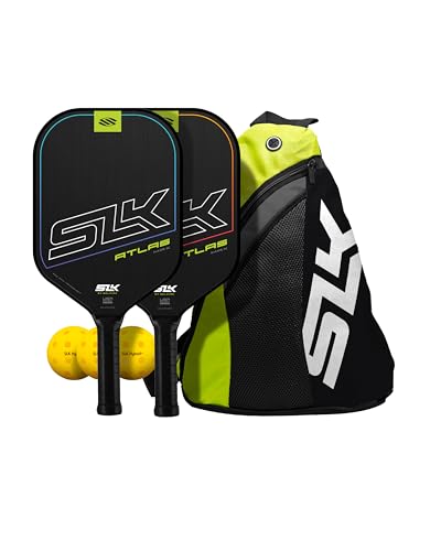 Selkirk Sport SLK Atlas Max Pickleball Paddles Set of 2 Raw Carbon Fiber Face RevControl Polymer Core Complete Pickleball Set with 2 Pickle Ball Rackets 3 Hybrid Balls and SLK Sling Bag - Image 1