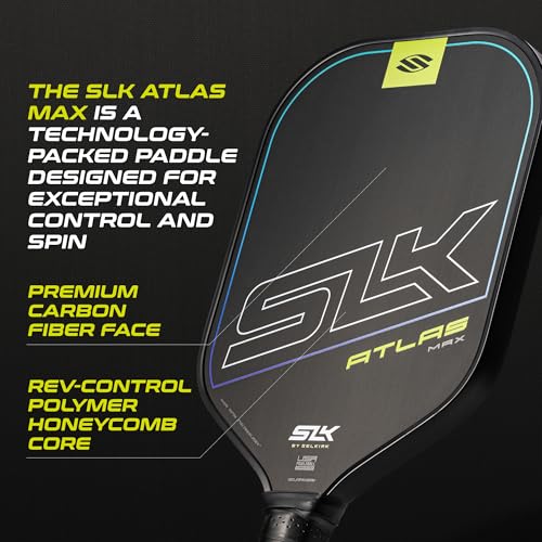 Selkirk Sport SLK Atlas Max Pickleball Paddles Set of 2 Raw Carbon Fiber Face RevControl Polymer Core Complete Pickleball Set with 2 Pickle Ball Rackets 3 Hybrid Balls and SLK Sling Bag - Image 3