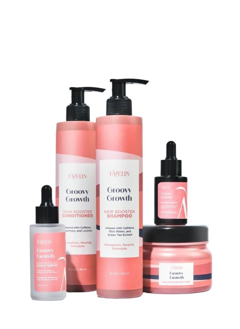 favelin - Groovy Growth Hair Booster Hair Serum | Infused with Collagen Keratin & Pro-Vitamin B5 | Strengthens Weakened Hair & Reduces Hair Fall | 50 ml - Image 1
