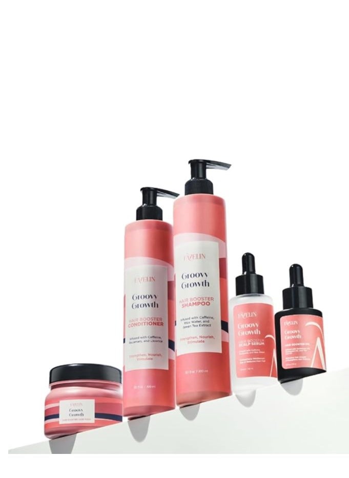 favelin - Groovy Growth Hair Booster Hair Serum | Infused with Collagen Keratin & Pro-Vitamin B5 | Strengthens Weakened Hair & Reduces Hair Fall | 50 ml - Image 1