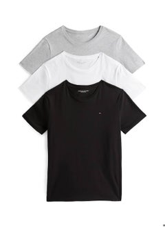 TOMMY HILFIGER Men's 3-Pack Signature Embroidery T-Shirts - Cotton, Multicolour  - Image 1